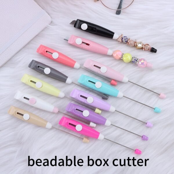 DIY Craft Box Cutter, Multi-Color Retractable Hobby Knife with Bead Stringing Hole, Safety Blade Cutter for Precision Crafting, Art Projects, and Gift Wrapping