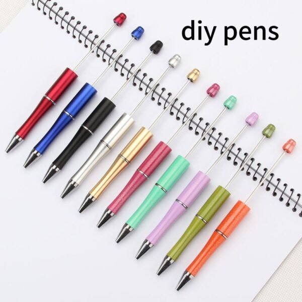 DIY Beadable Ballpoint Pens - Multi-Color Craft Pens with Removable Bead Strand for Customization, Fun Writing Tools for School, Office, and Craft Projects